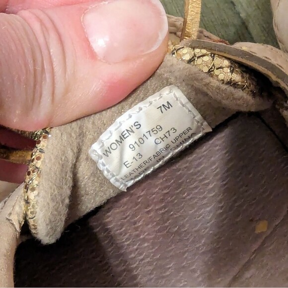 SPERRY Angelfish Sequin Slip On Tan Leather Loafers Boat Shoes Moccasins - Picture 8 of 12